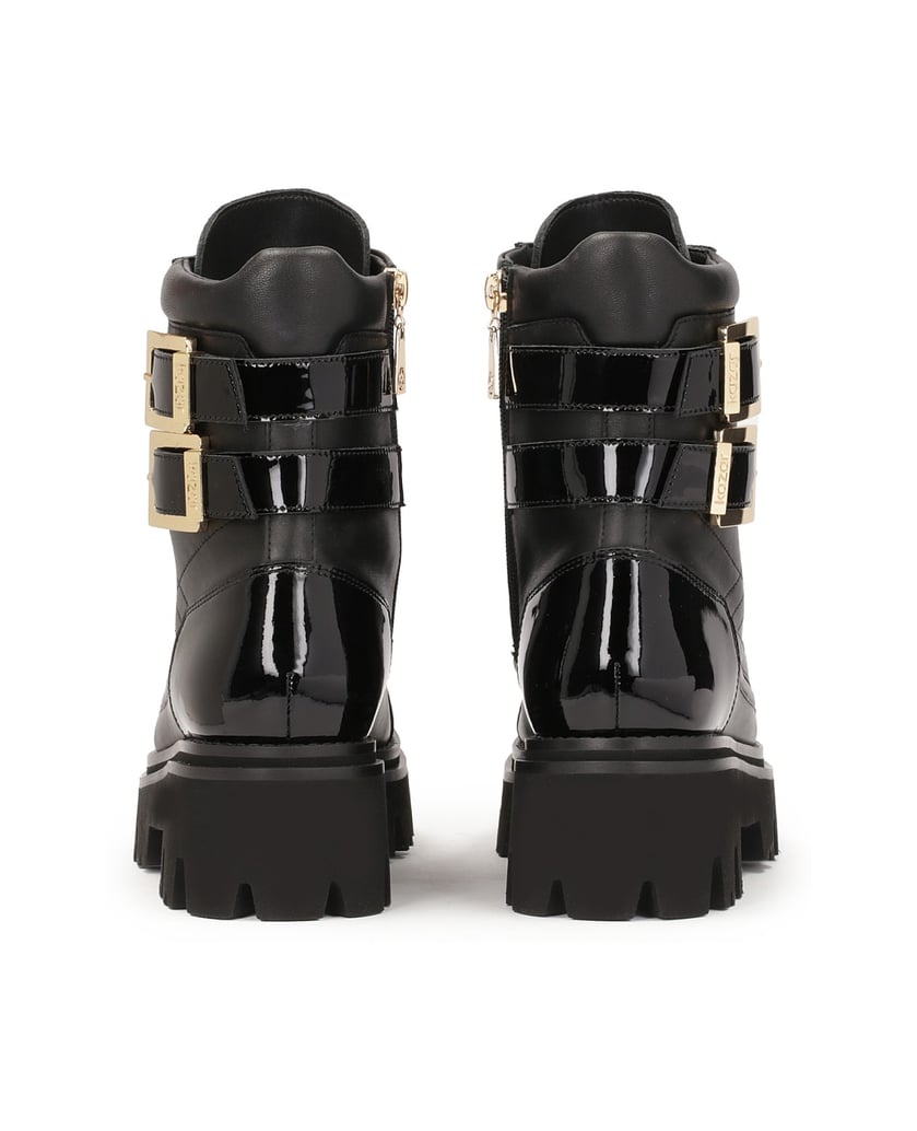 Kazar-Lederstiefel-mit-Lacklederelementen-schwarz