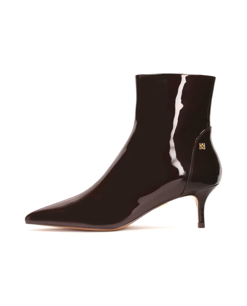 Kazar-Entchenstiefel-aus-braunem-Lackleder-dunkelbraun