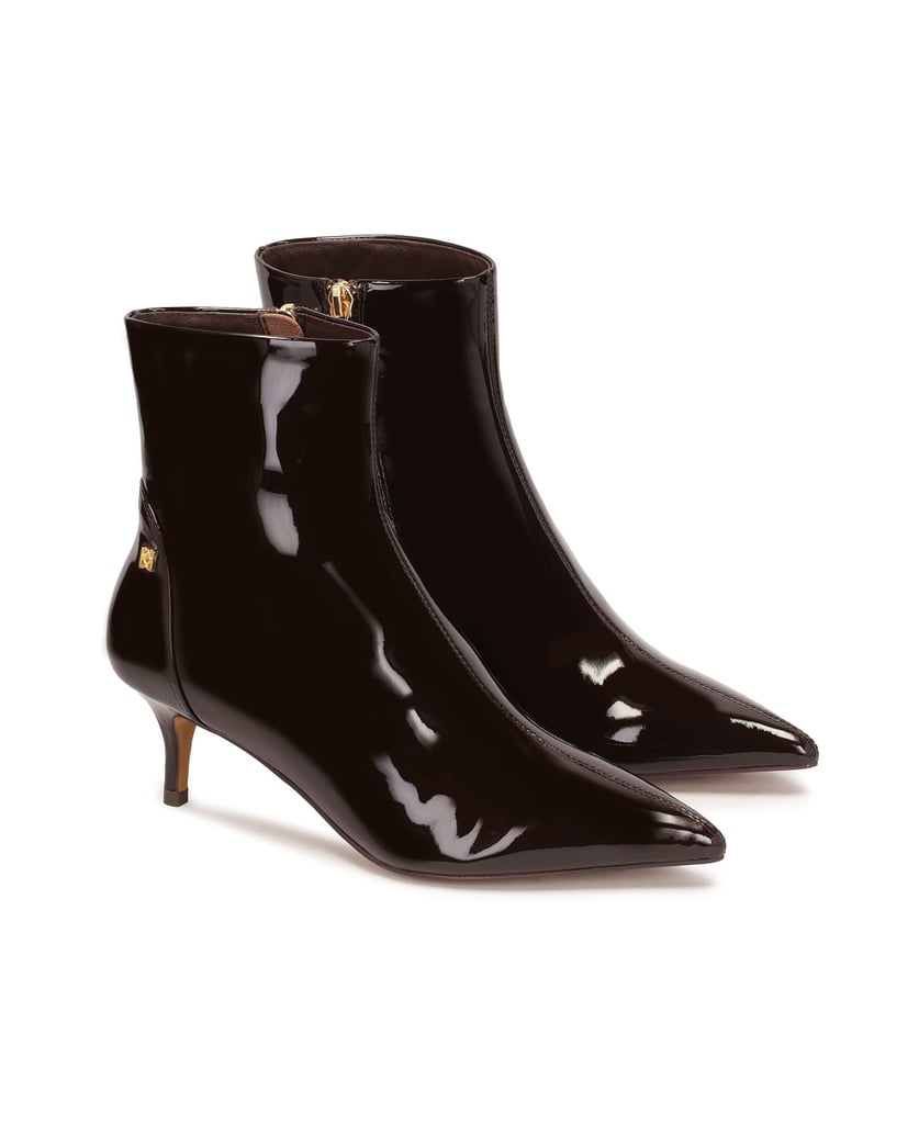 Kazar-Entchenstiefel-aus-braunem-Lackleder-dunkelbraun