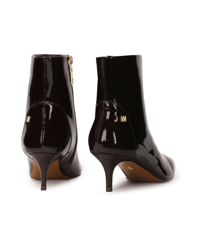 Kazar-Entchenstiefel-aus-braunem-Lackleder-dunkelbraun