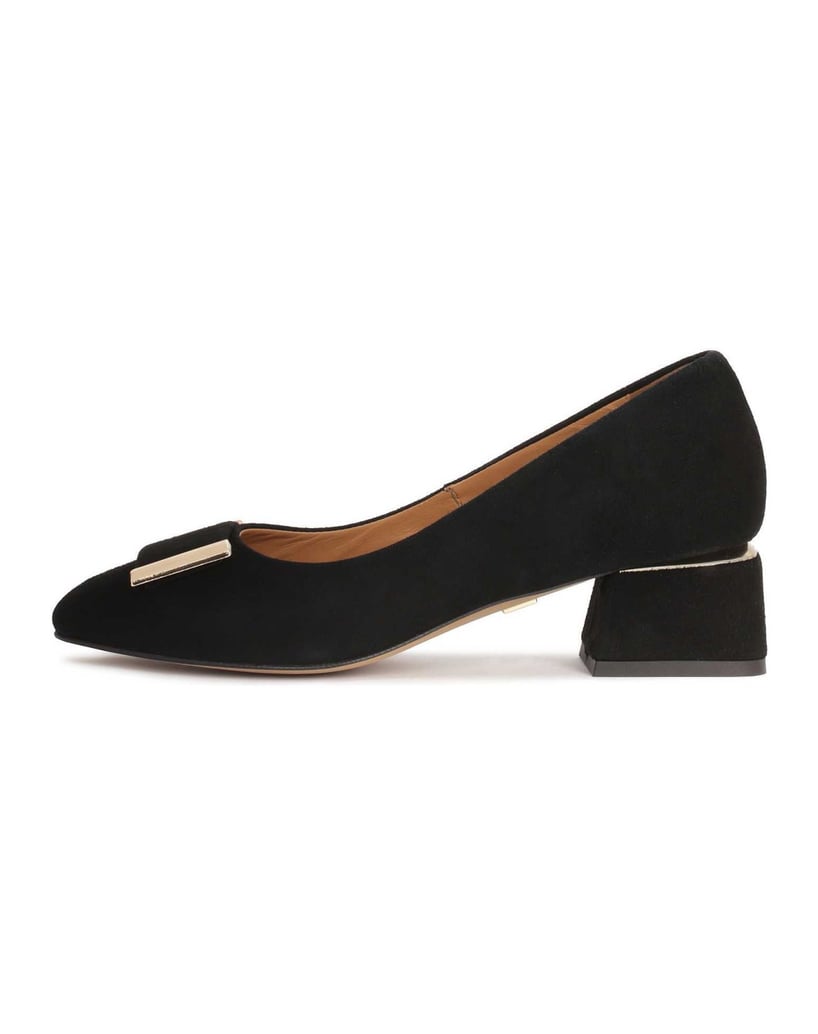 Kazar-Schwarze-niedrighackige-Wildlederpumps-schwarz