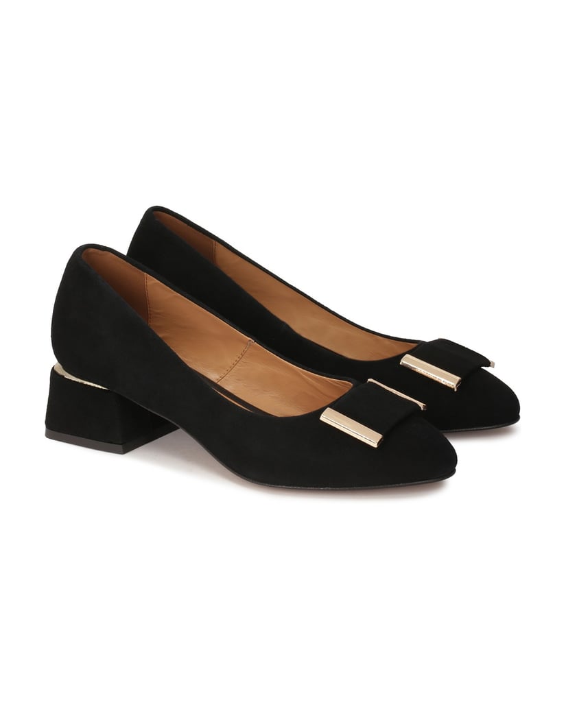 Kazar-Schwarze-niedrighackige-Wildlederpumps-schwarz