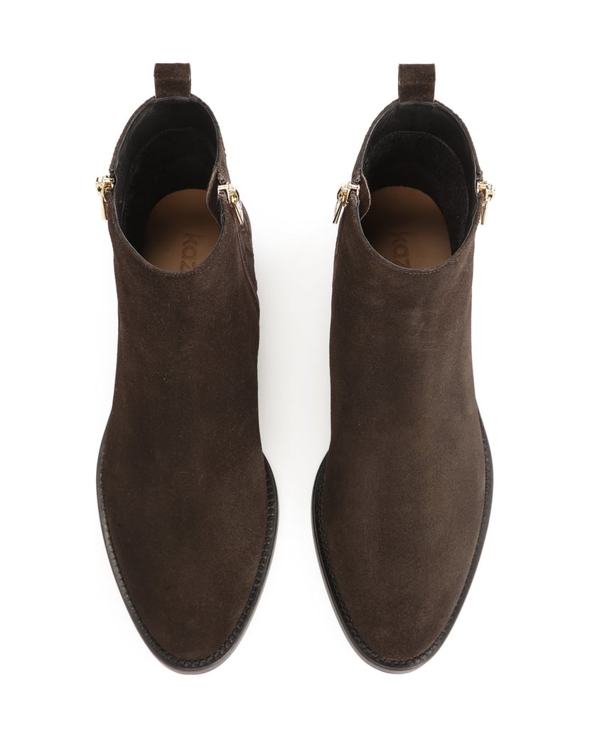 Kazar-Stiefel-aus-Wildleder-mit-Reißverschluss-und-geprägtem-Muster-dunkelbraun