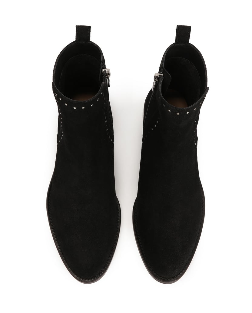 Kazar-Wildlederstiefel-mit-flacher-Sohle-schwarz