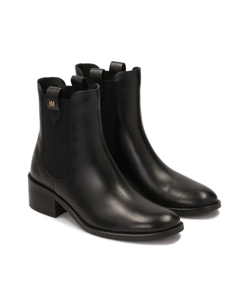 Kazar-Schwarze-Chelsea-Stiefel-zum-Hineinschlüpfen-mit-Gummizug-und-Schlaufen-schwarz