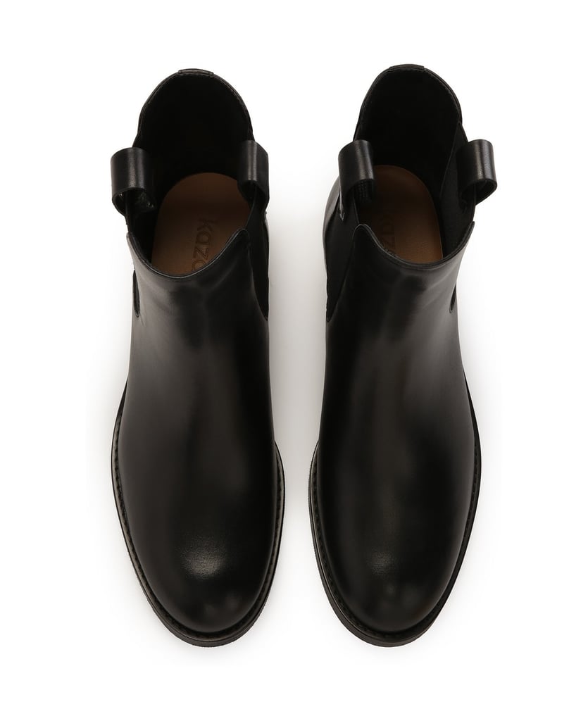 Kazar-Schwarze-Chelsea-Stiefel-zum-Hineinschlüpfen-mit-Gummizug-und-Schlaufen-schwarz