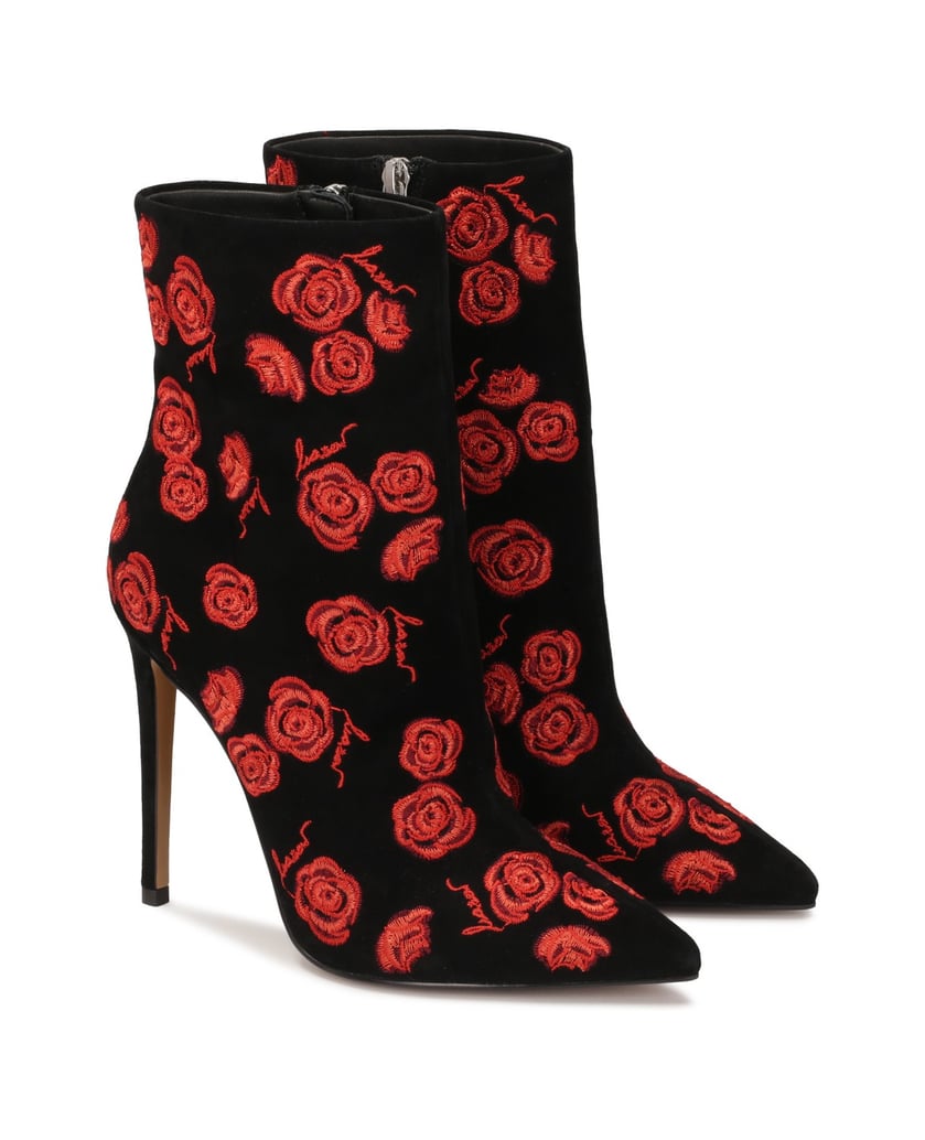 Kazar-Wildlederstiefel-mit-gestickten-roten-Blumen-schwarz
