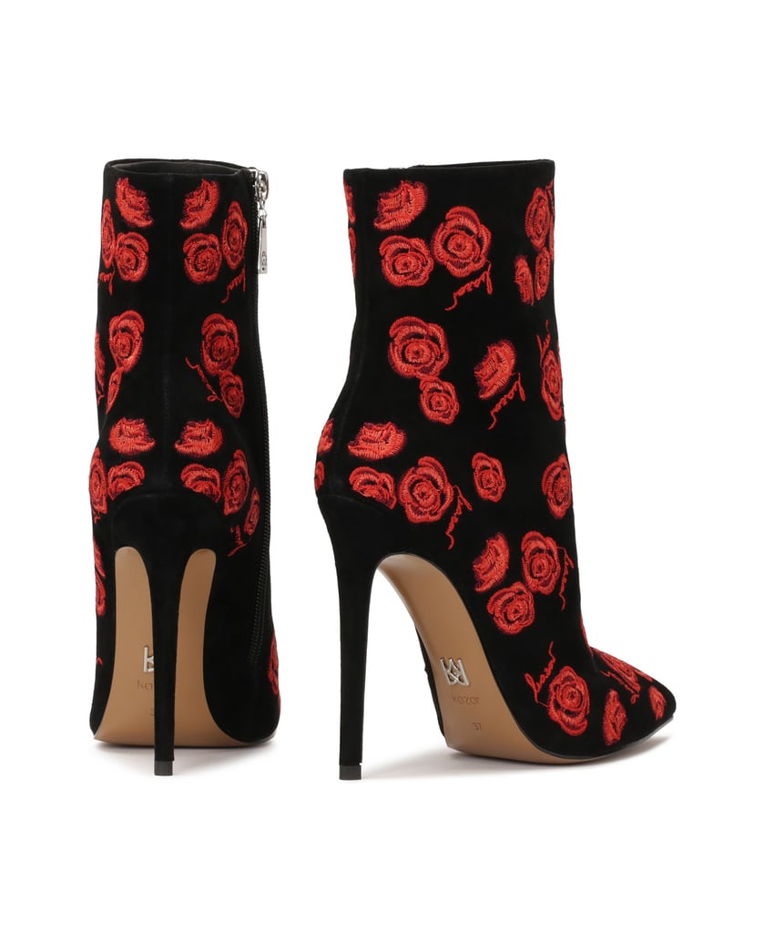 Kazar-Wildlederstiefel-mit-gestickten-roten-Blumen-schwarz