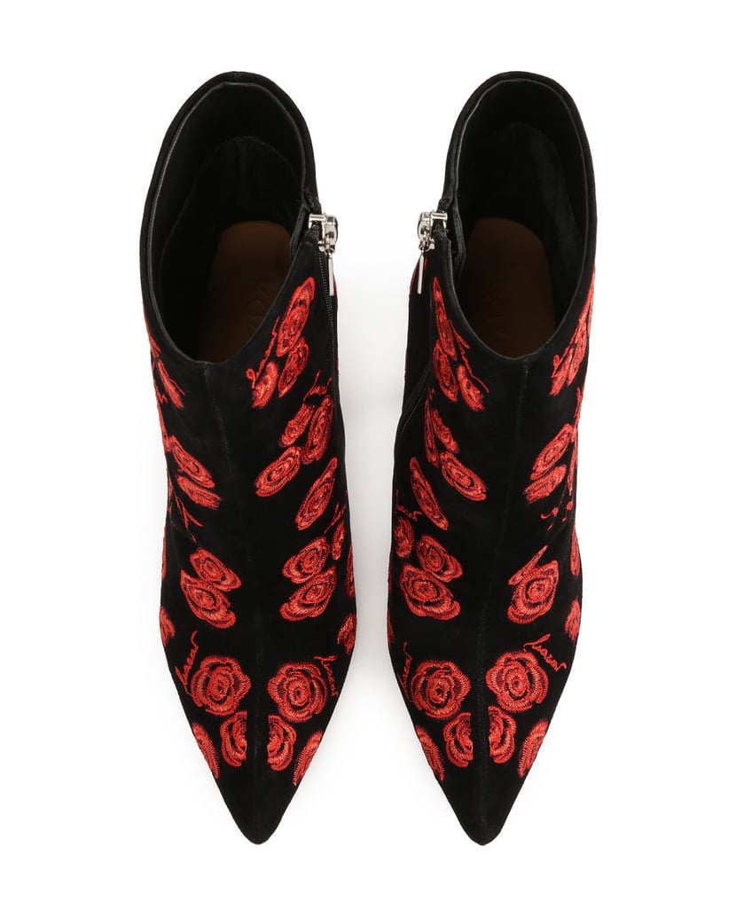 Kazar-Wildlederstiefel-mit-gestickten-roten-Blumen-schwarz