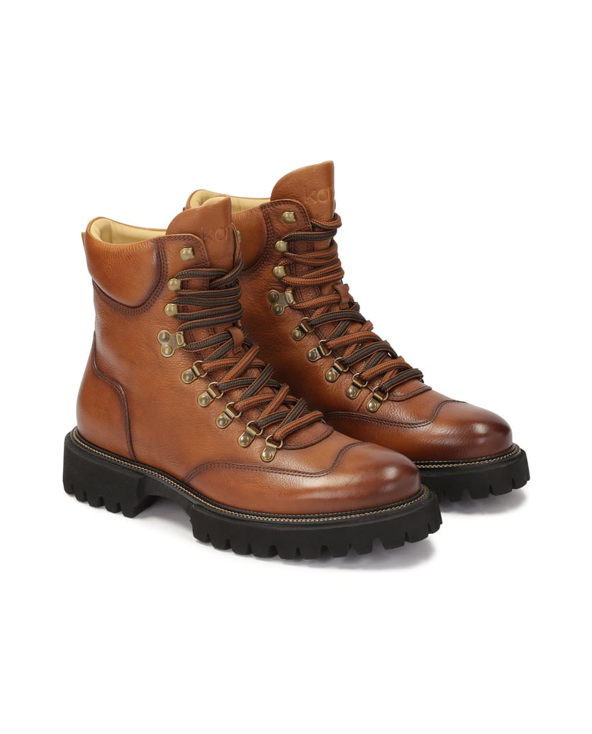 Kazar-Braune-Herrenstiefel-mit-Metallhaken-braun