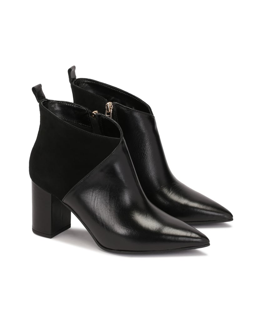 Kazar-Schwarze-Stiefel-aus-Glattleder-und-Wildleder-schwarz
