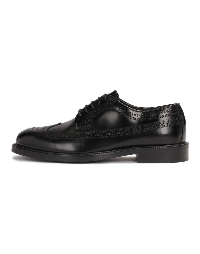 Kazar-Schwarze-Brogues-mit-Ledersohle-schwarz