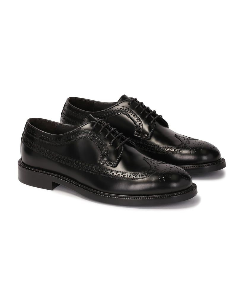 Kazar-Schwarze-Brogues-mit-Ledersohle-schwarz