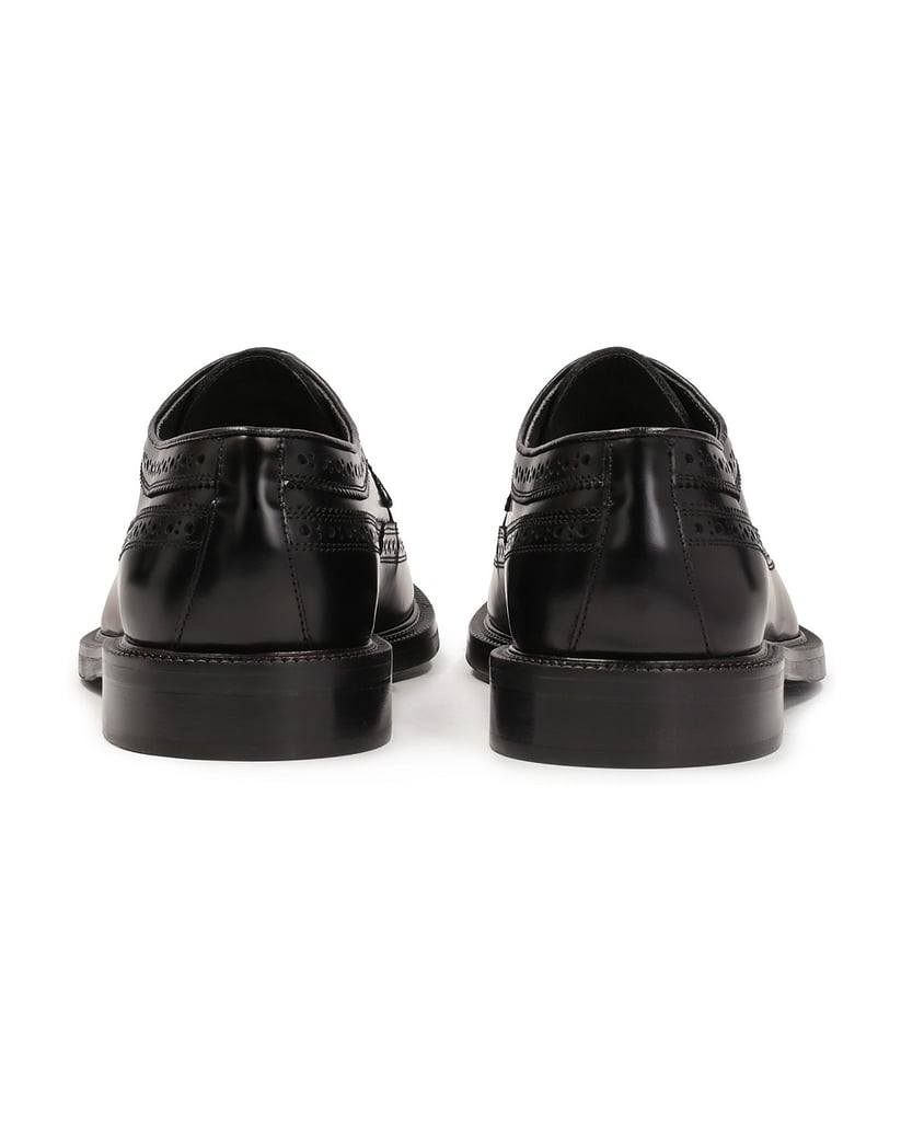 Kazar-Schwarze-Brogues-mit-Ledersohle-schwarz