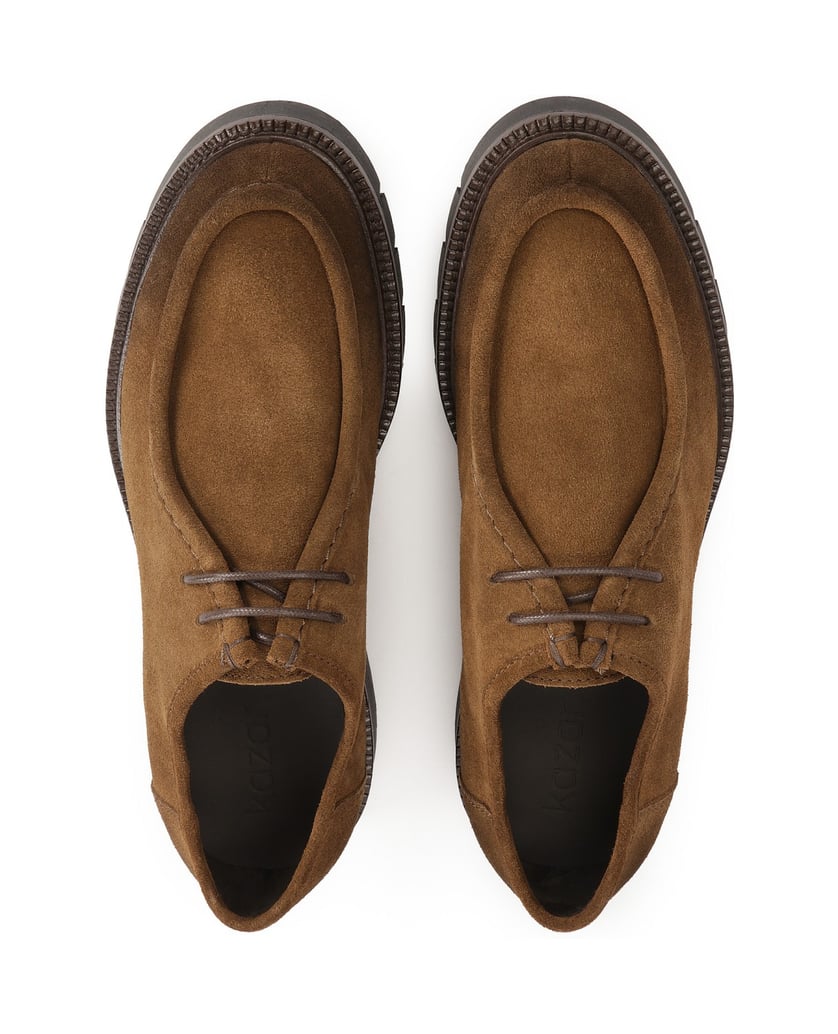 Kazar-Braune-Wildlederschuhe-mit-kurzer-Bindung-braun