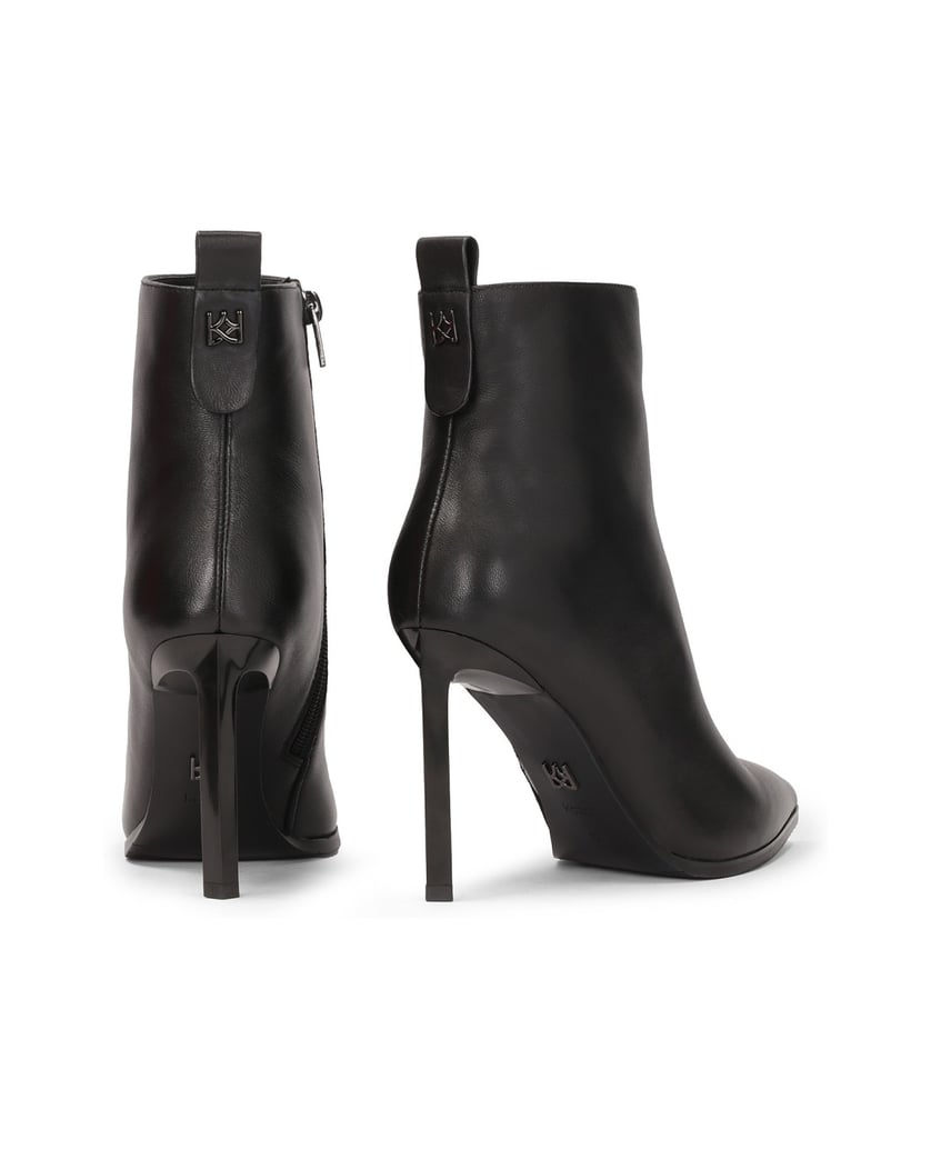 Kazar-Schwarze-Lederstiefel-mit-schlankem-Absatz-schwarz