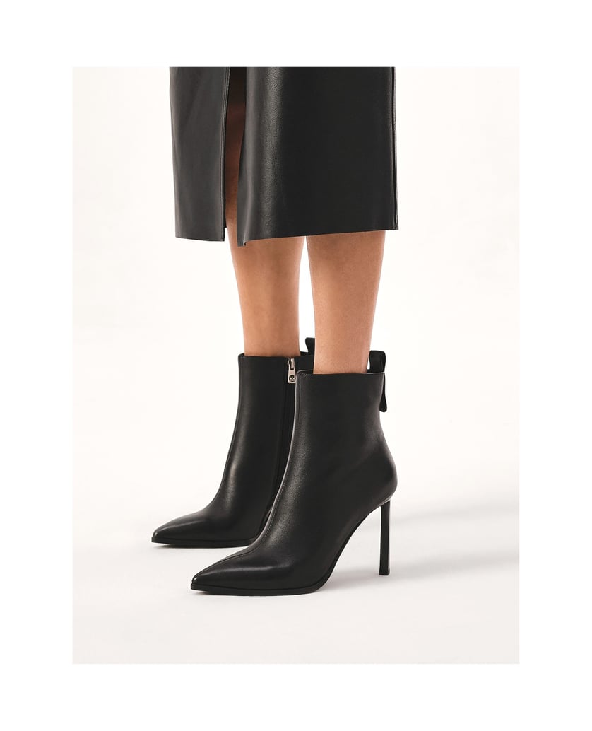 Kazar-Schwarze-Lederstiefel-mit-schlankem-Absatz-schwarz