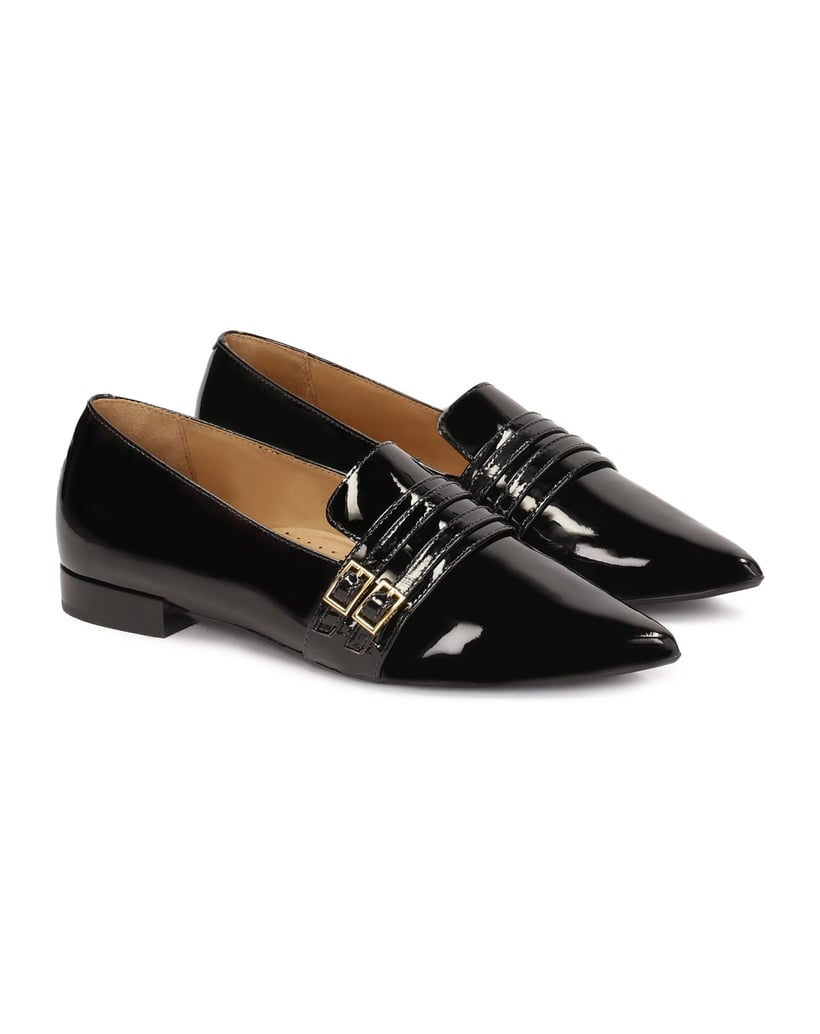 Kazar-Flache-Pumps-aus-Lackleder-mit-Riemchen-schwarz