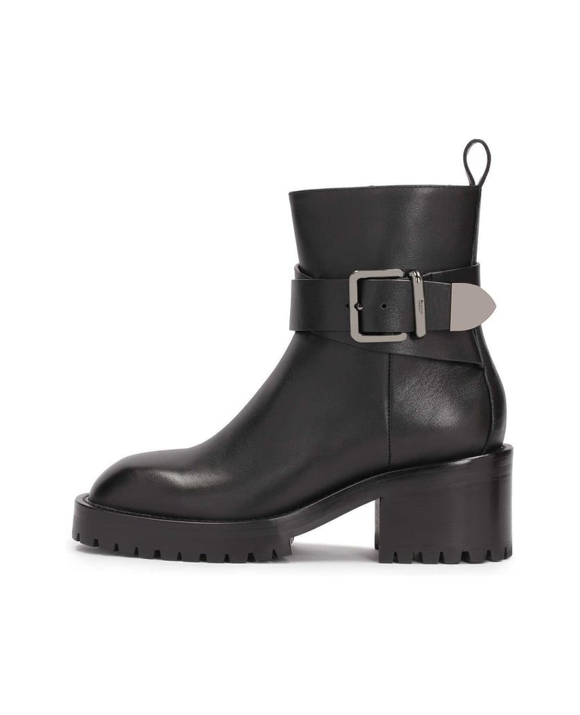 Kazar-Lederstiefel-mit-breitem,-niedrigem-Absatz-schwarz