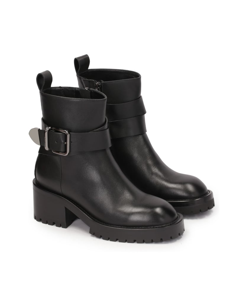 Kazar-Lederstiefel-mit-breitem,-niedrigem-Absatz-schwarz
