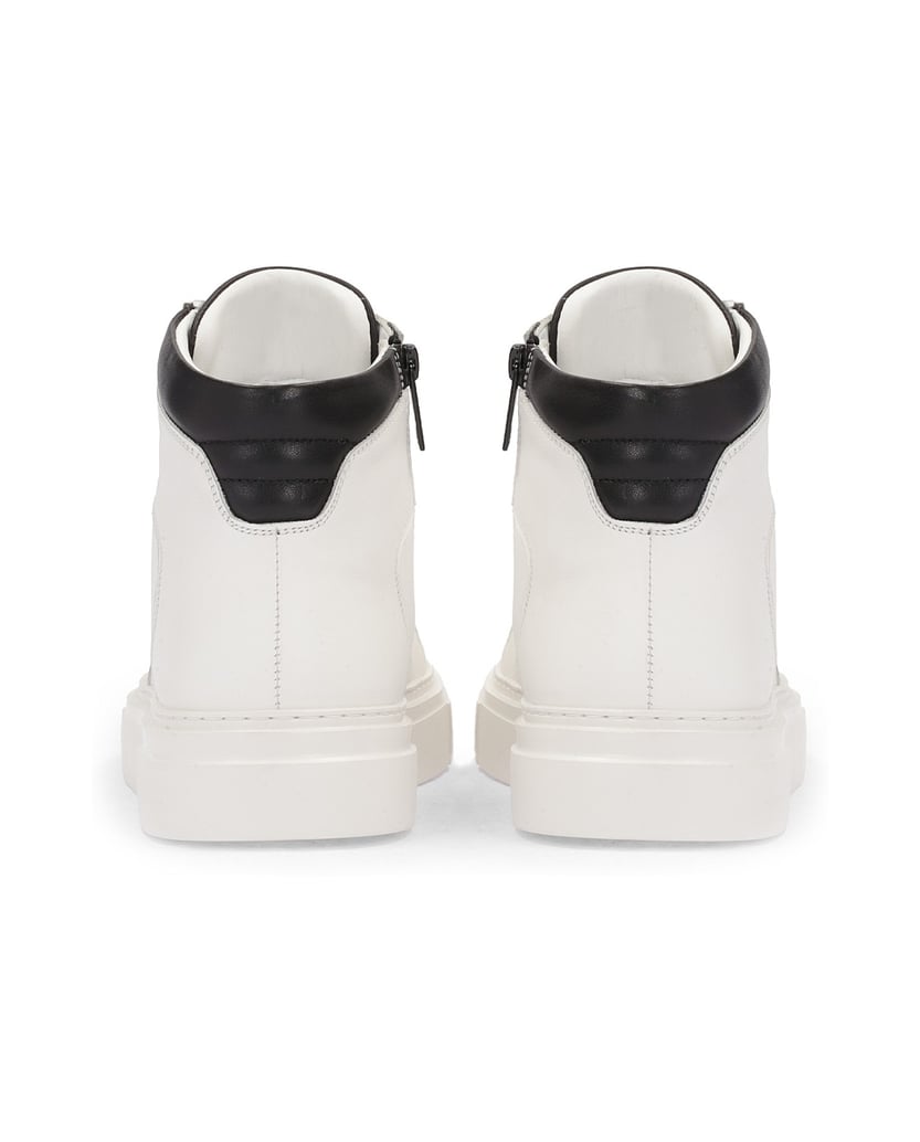 Kazar-Herrensneaker-aus-Leder-mit-knöchellangem-Schaft-weiss