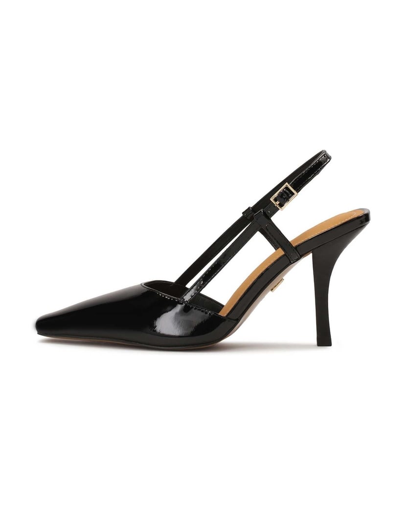 Kazar-Pumps-aus-Lackleder-mit-offenem-Absatz-schwarz