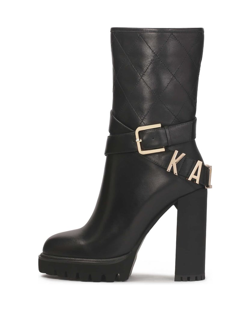 Kazar-Stiletto-Booties-mit-Logo-Riemen-am-Schaft-schwarz