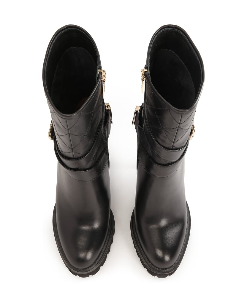 Kazar-Stiletto-Booties-mit-Logo-Riemen-am-Schaft-schwarz