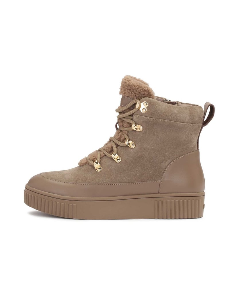 Kazar-Taupefarbene-Stiefel-aus-Wildleder-und-Glattleder-taupe