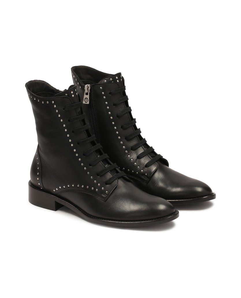 Kazar-Schwarze-Stiefel-mit-Nieten-verziert-schwarz