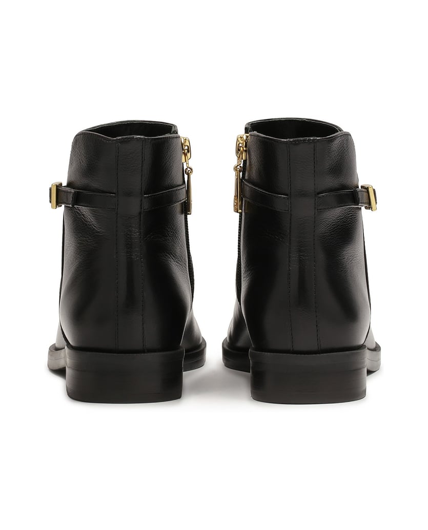 Kazar-Flache-Stiefel-mit-sich-kreuzenden-Riemen-schwarz