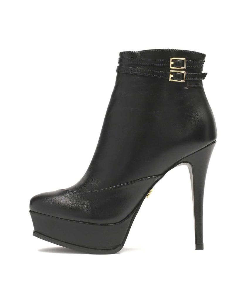 Kazar-Lederstiefel-mit-hohem-Absatz-und-Plateau-schwarz