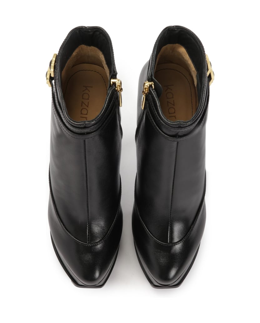 Kazar-Lederstiefel-mit-hohem-Absatz-und-Plateau-schwarz