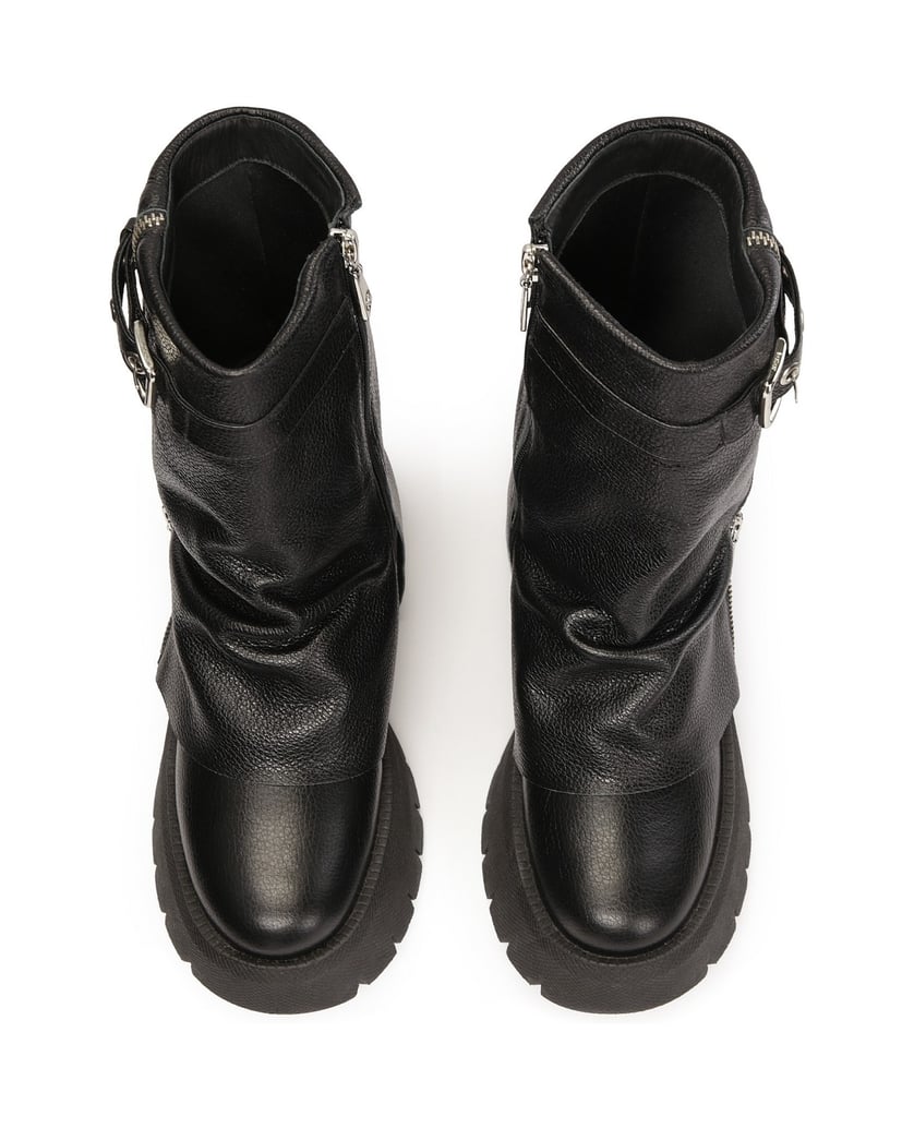 Kazar-Extravagante-Stiefel-mit-doppeltem-Reißverschluss-am-Schaft-schwarz