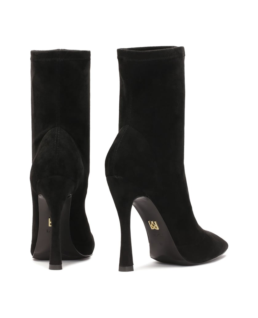 Kazar-Schwarze-Stoffstiefel-mit-konturiertem-Absatz-schwarz