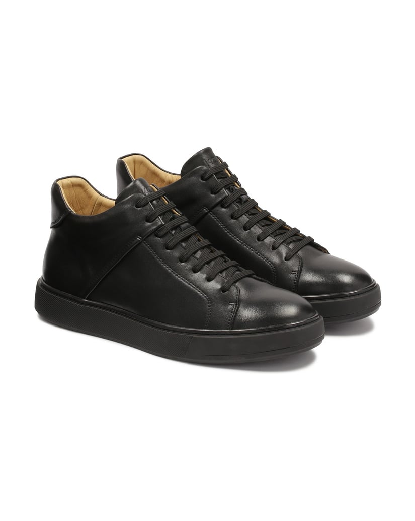 Kazar-Minimalistische-Herren-Sneakers-aus-Glattleder-schwarz