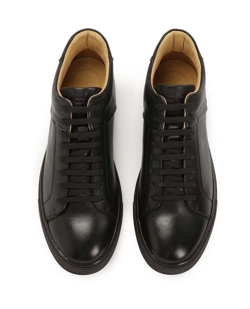 Kazar-Minimalistische-Herren-Sneakers-aus-Glattleder-schwarz