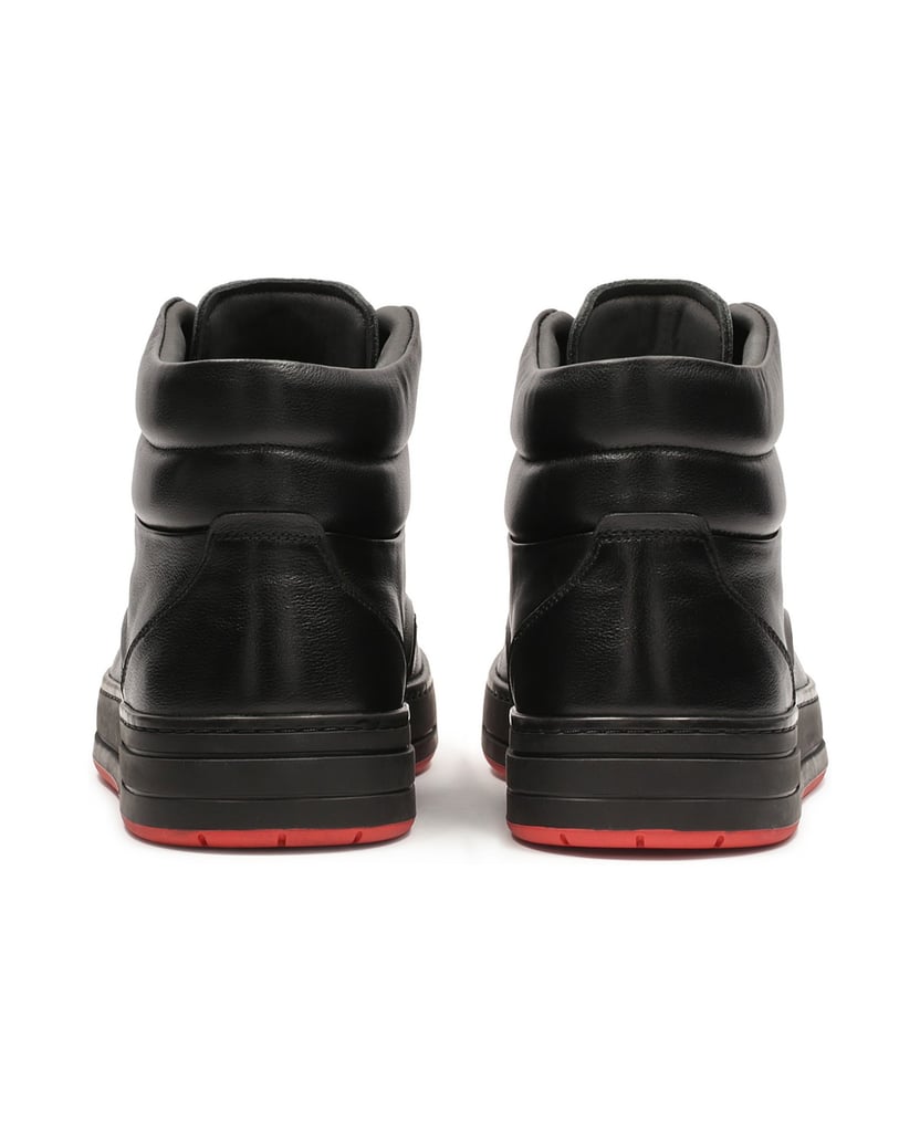 Kazar-Schwarze-Turnschuhe-mit-kontrastierender-roter-Sohle-schwarz