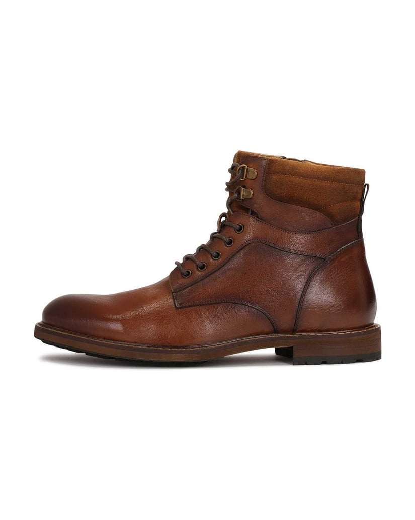 Kazar-Braune-Stiefel-aus-Glattleder-und-Wildleder-braun