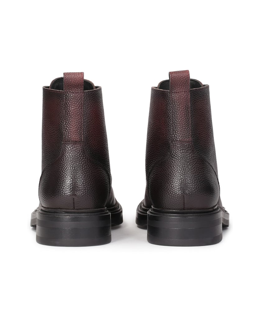 Kazar-Kastanienbraune-Schnürstiefel-aus-Erbsenleder-rot