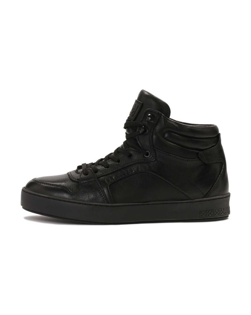 Kazar-Turnschuhe-aus-Leder-mit-höherem-Schaft-schwarz