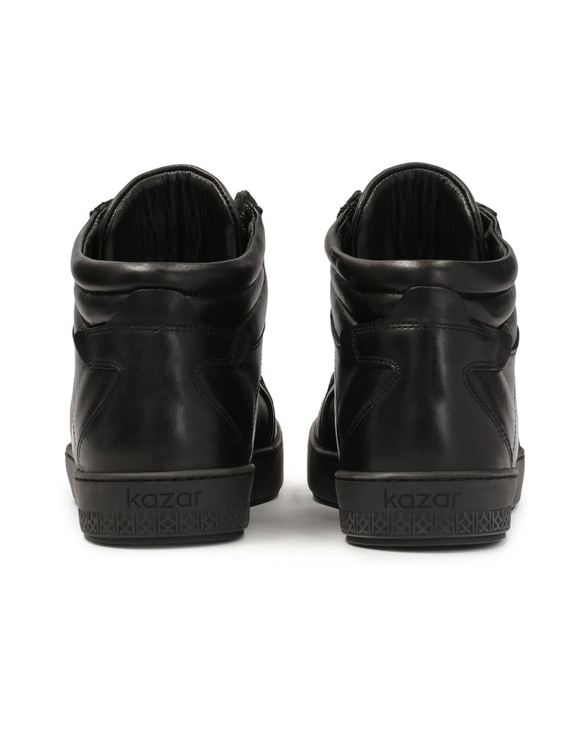 Kazar-Turnschuhe-aus-Leder-mit-höherem-Schaft-schwarz