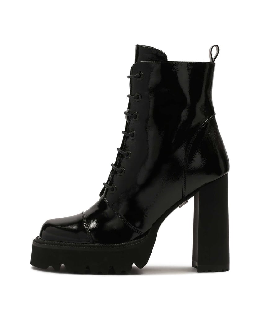 Kazar-Lacklederstiefel-mit-hohem-Absatz-und-Laufsohle-schwarz