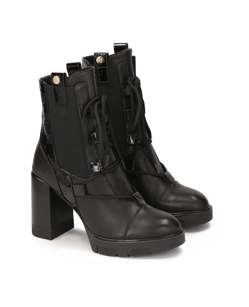 Kazar-Lederstiefel-mit-attraktiver-Schnürung-schwarz