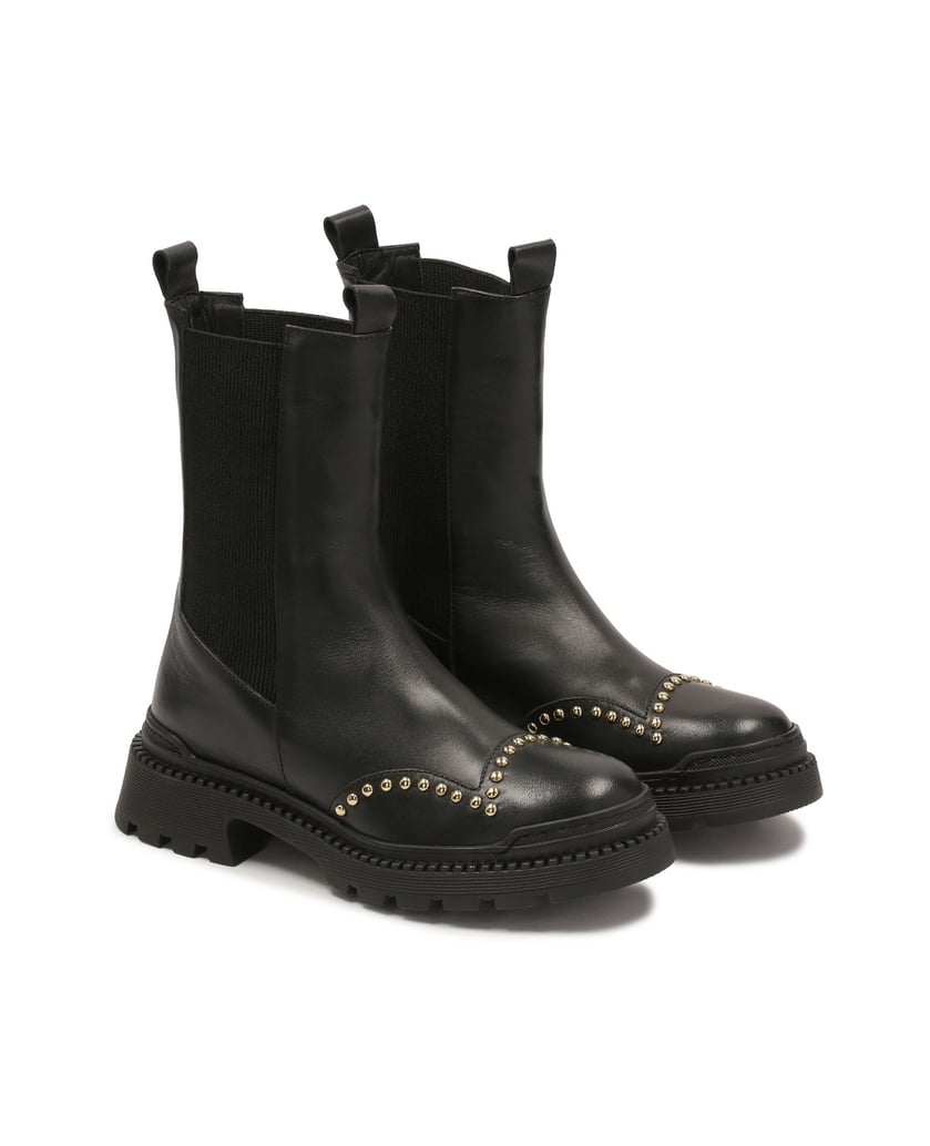 Kazar-Stiefel-mit-Schaft-zum-Hineinschlüpfen,-verziert-mit-runden-Nieten-schwarz