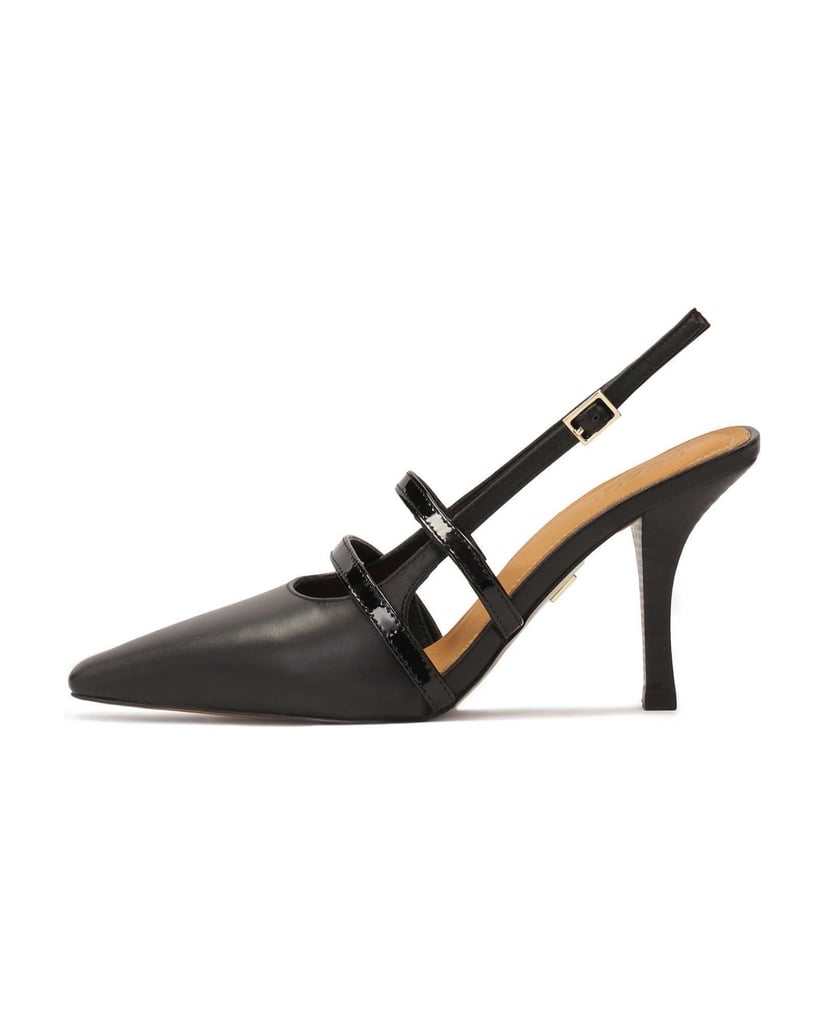 Kazar-Schwarze-Slingback-Pumps-mit-Lackleder-Riemchen-schwarz