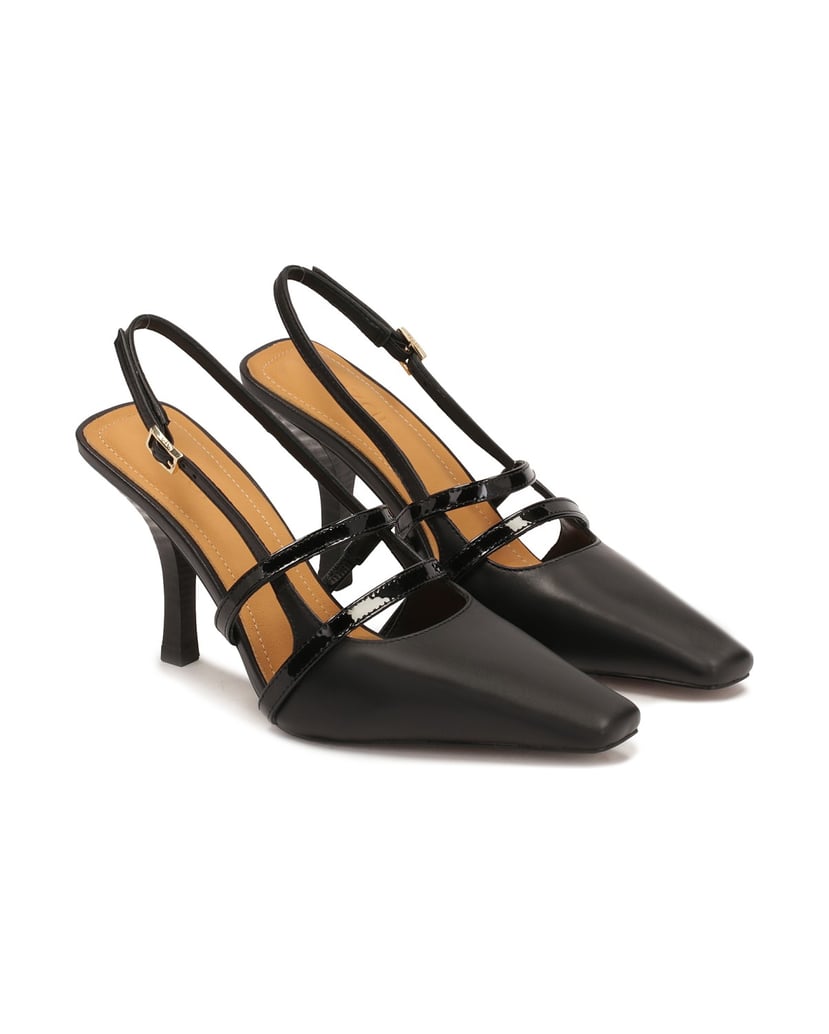 Kazar-Schwarze-Slingback-Pumps-mit-Lackleder-Riemchen-schwarz
