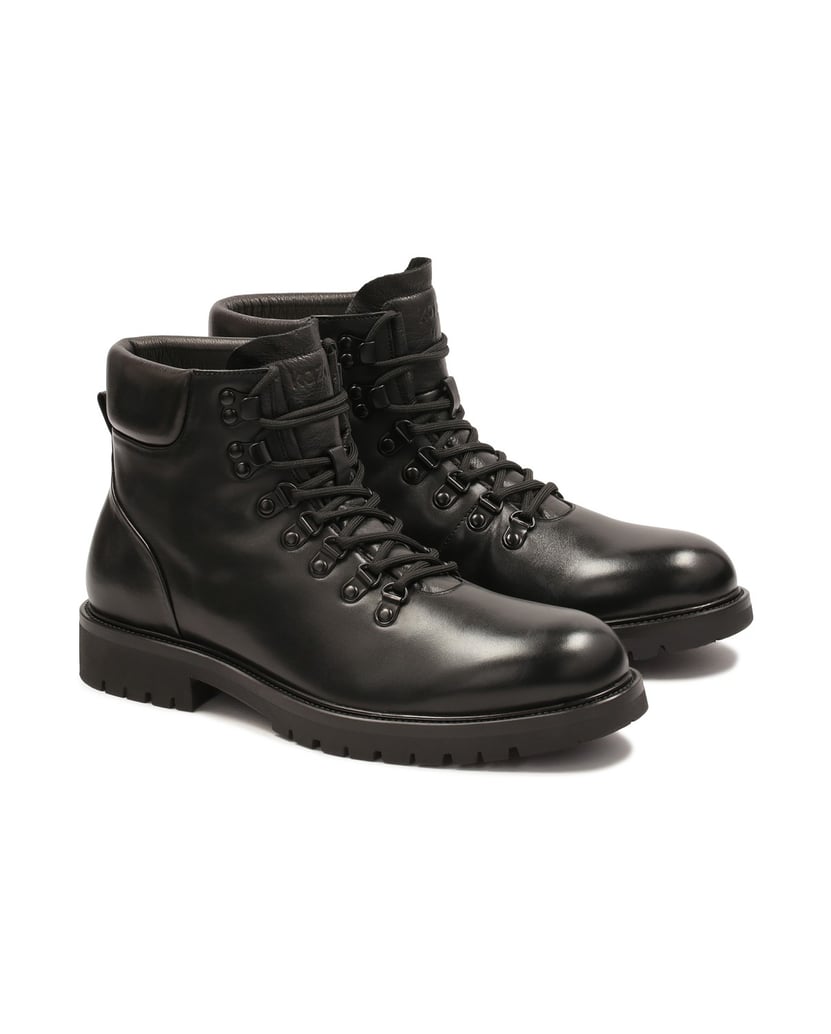 Kazar-Schwarze-Stiefel-mit-Metallschlaufen-schwarz