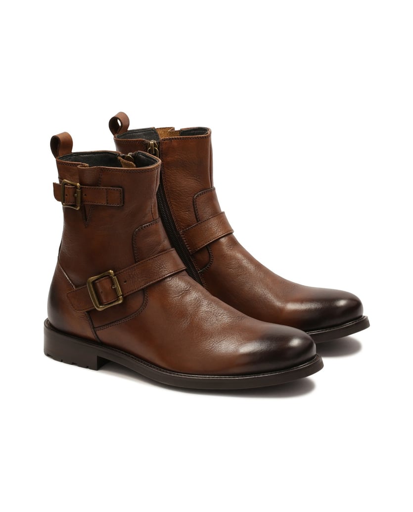 Kazar-Herrenstiefel-aus-braunem-Leder-mit-Reißverschluss-braun