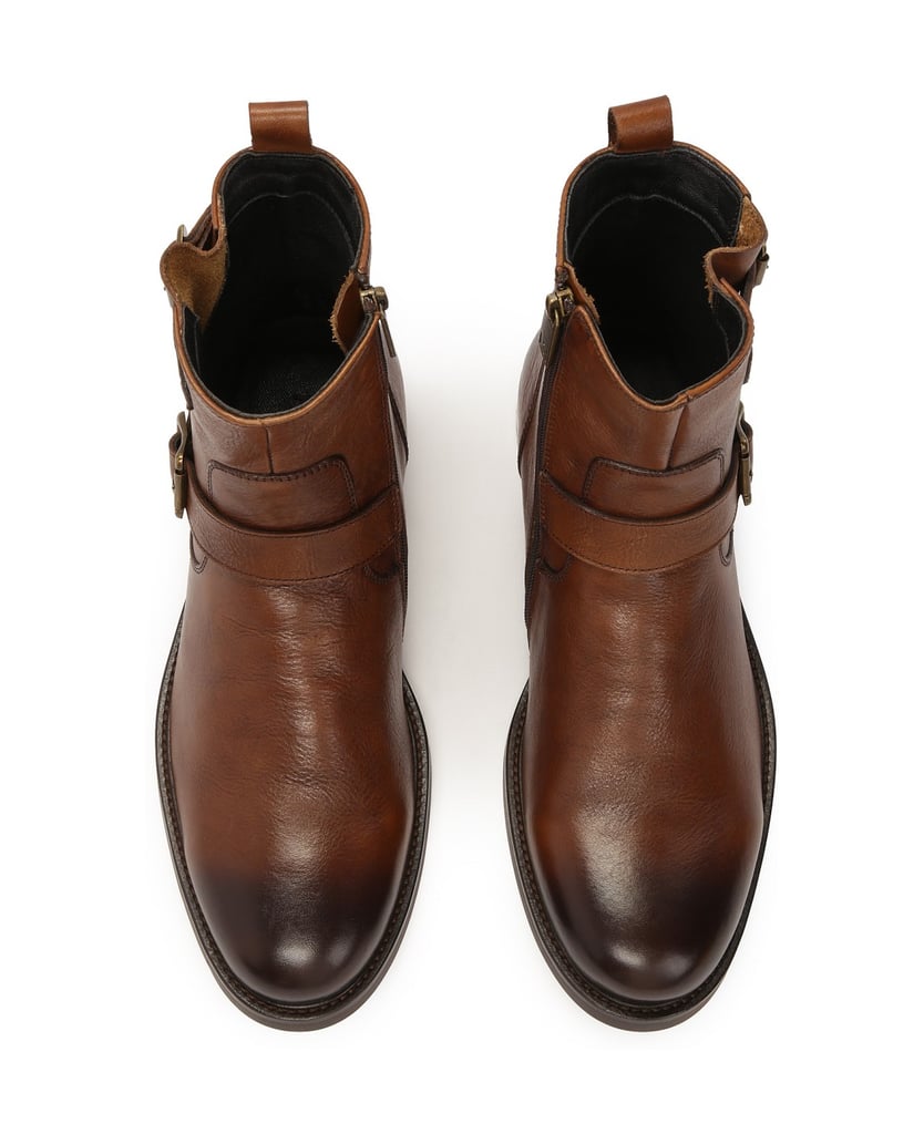 Kazar-Herrenstiefel-aus-braunem-Leder-mit-Reißverschluss-braun